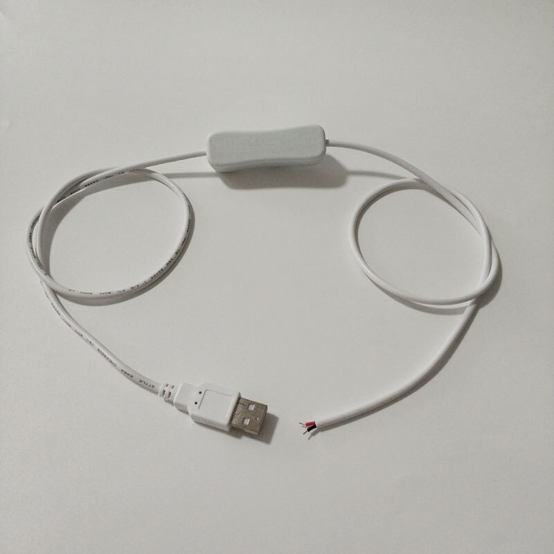 1M 5V USB Switch Button Extension Cable 22AWG Connector For LED Strip 2Pin 5050 3528 5630 2835