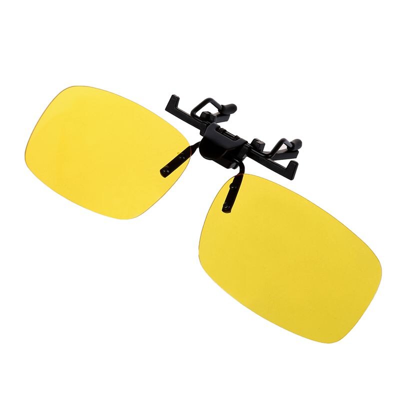 Lentes rectangulares Amarillo Claro sin montura Clip en gafas de conducción de visión nocturna