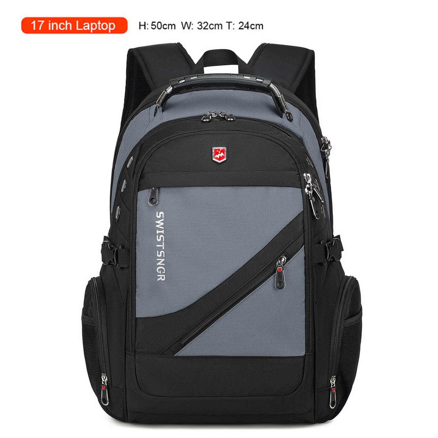 Neuer wasserdichter Herren-Rucksack für 17-Zoll-Laptops, USB-Ladetaschen, Damen-Reiserucksack für Flugzeuge, Jahrgang-Schultasche, Mochila