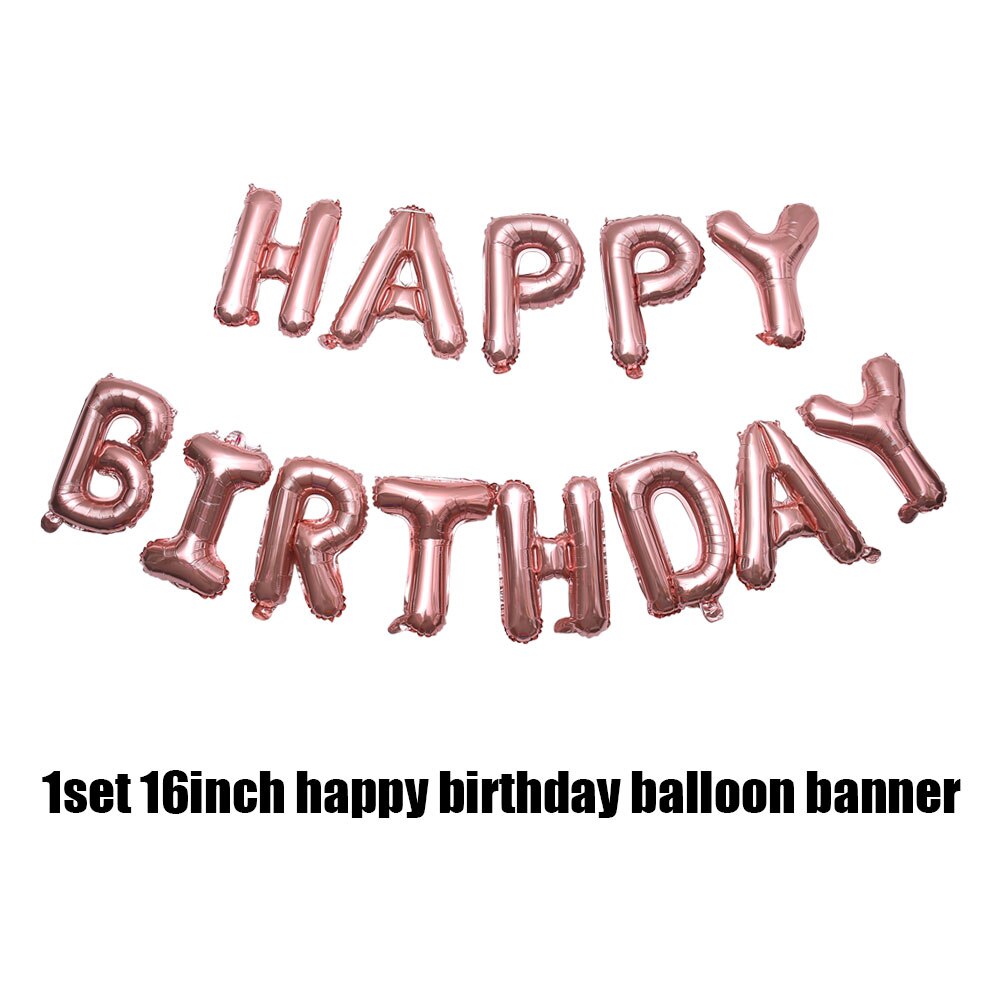 16 inch Letters Happy Birthday Foil Balloon Birthday Party Decorations Adult Kids Alphabet Air Balloons Baby Shower Supplies 63D