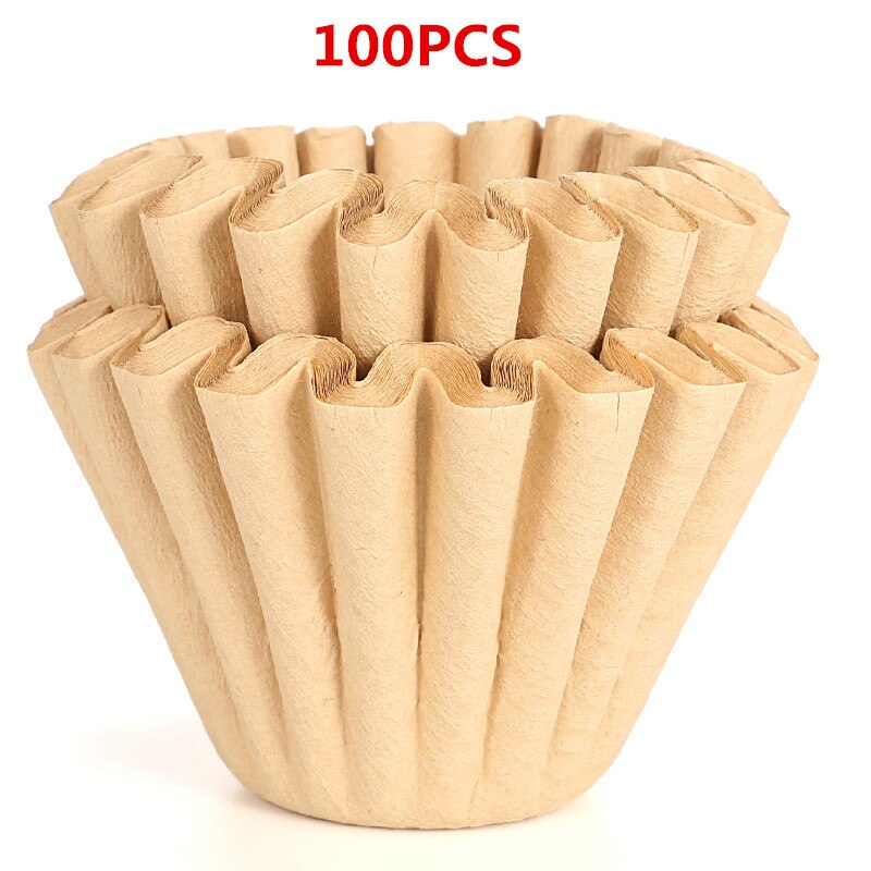 Coffee Filter Holder Foldable Stainless Steel Cone Coffee Dripper Paperless Permanent Pour Over Coffee Tea Filter Basket Tools: 1-4Cups 100PCS