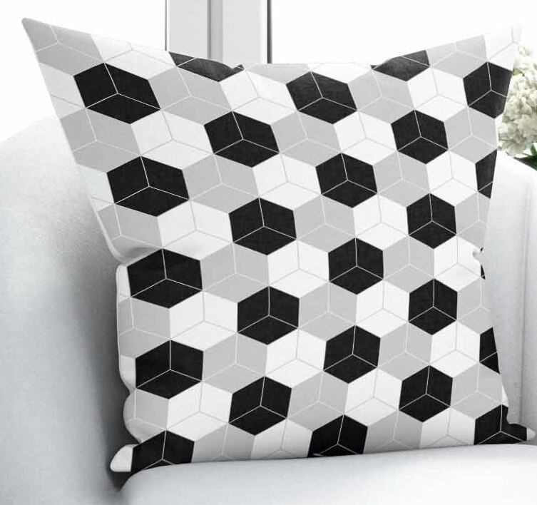 Else Black Gray Cubes Boxes Geometrics Nordec 3d Print Living Room Bedroom Window Panel Curtain Combine Pillow Case