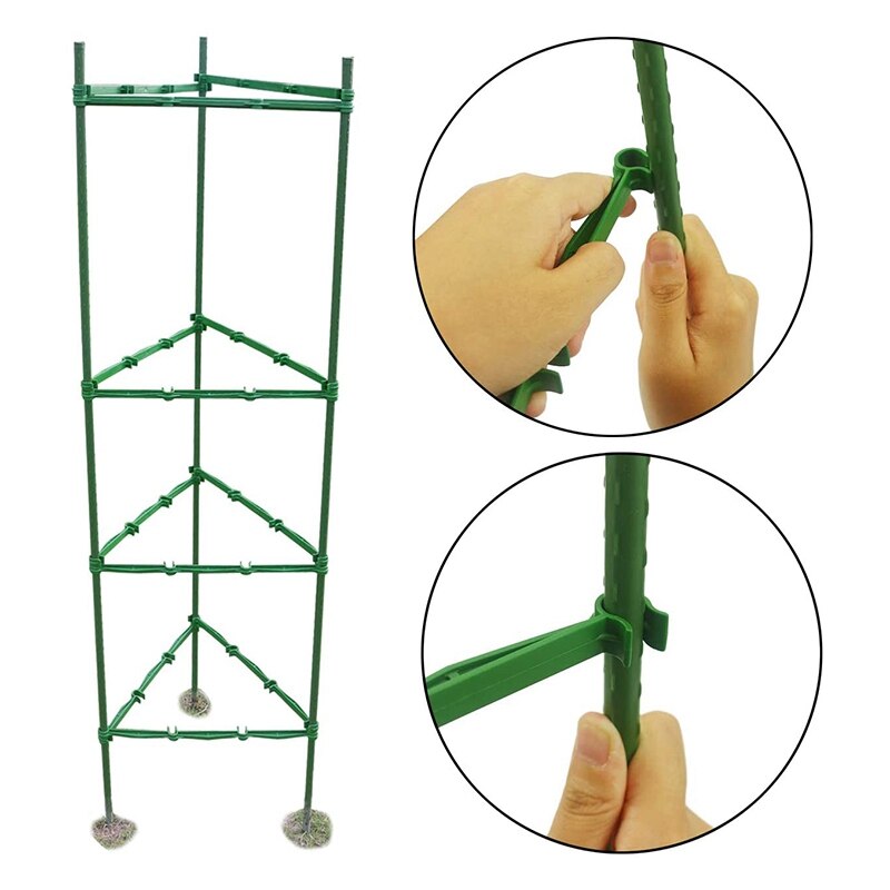 20 braços da estaca dos pces para a gaiola do tomate, haste plástica ajustável da conexão da estaca da planta para todas as estacas da planta do diâmetro de 11mm