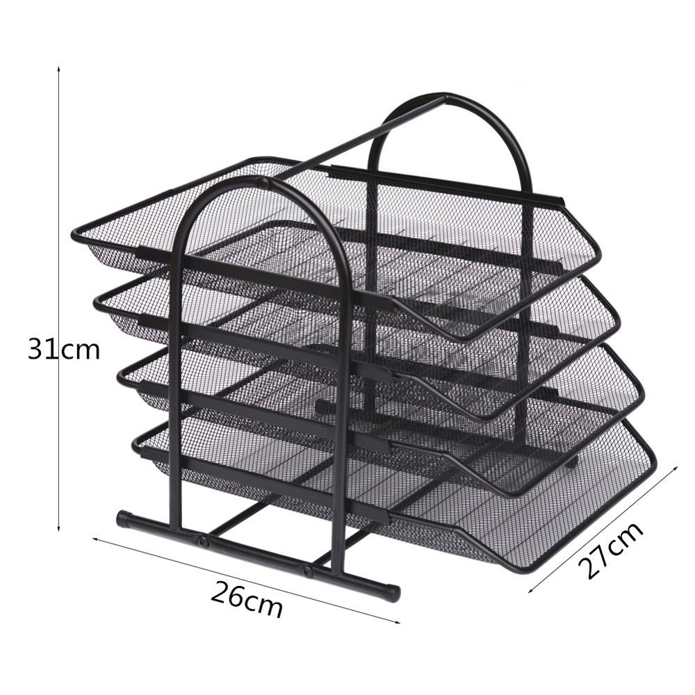Office Filing Trays Holder A4 Document Letter Paper Wire Mesh Storage Organizer Metal Wire Storage Holder