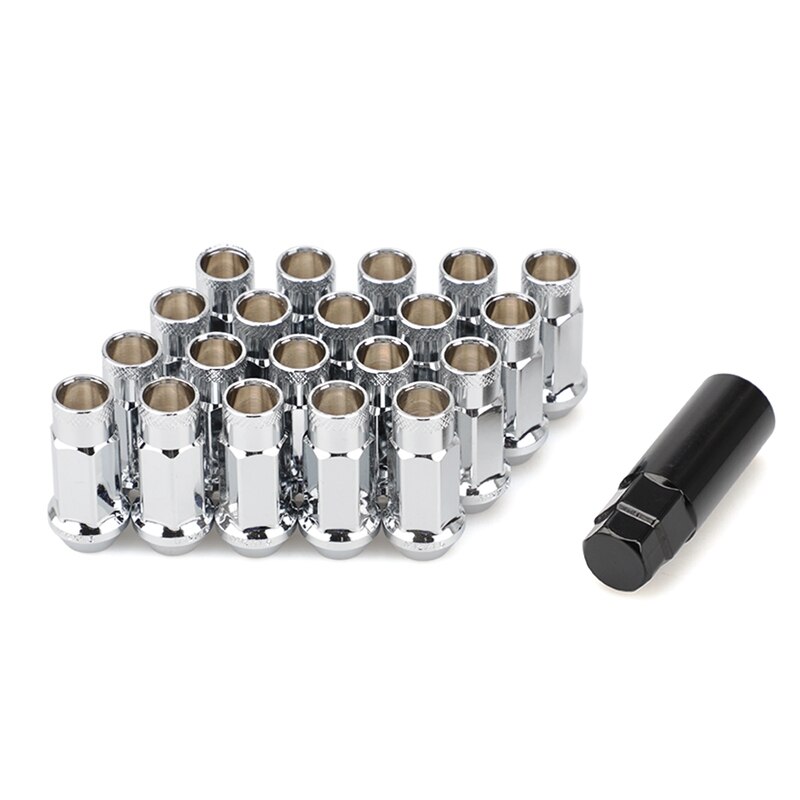 20PCS Steel Car Modification Wheel Nuts Lug Nuts Bolts M12X1.5 M12X12.5 for Chevrolet Hyundai Mitsubishi Acura Mazda: Silver