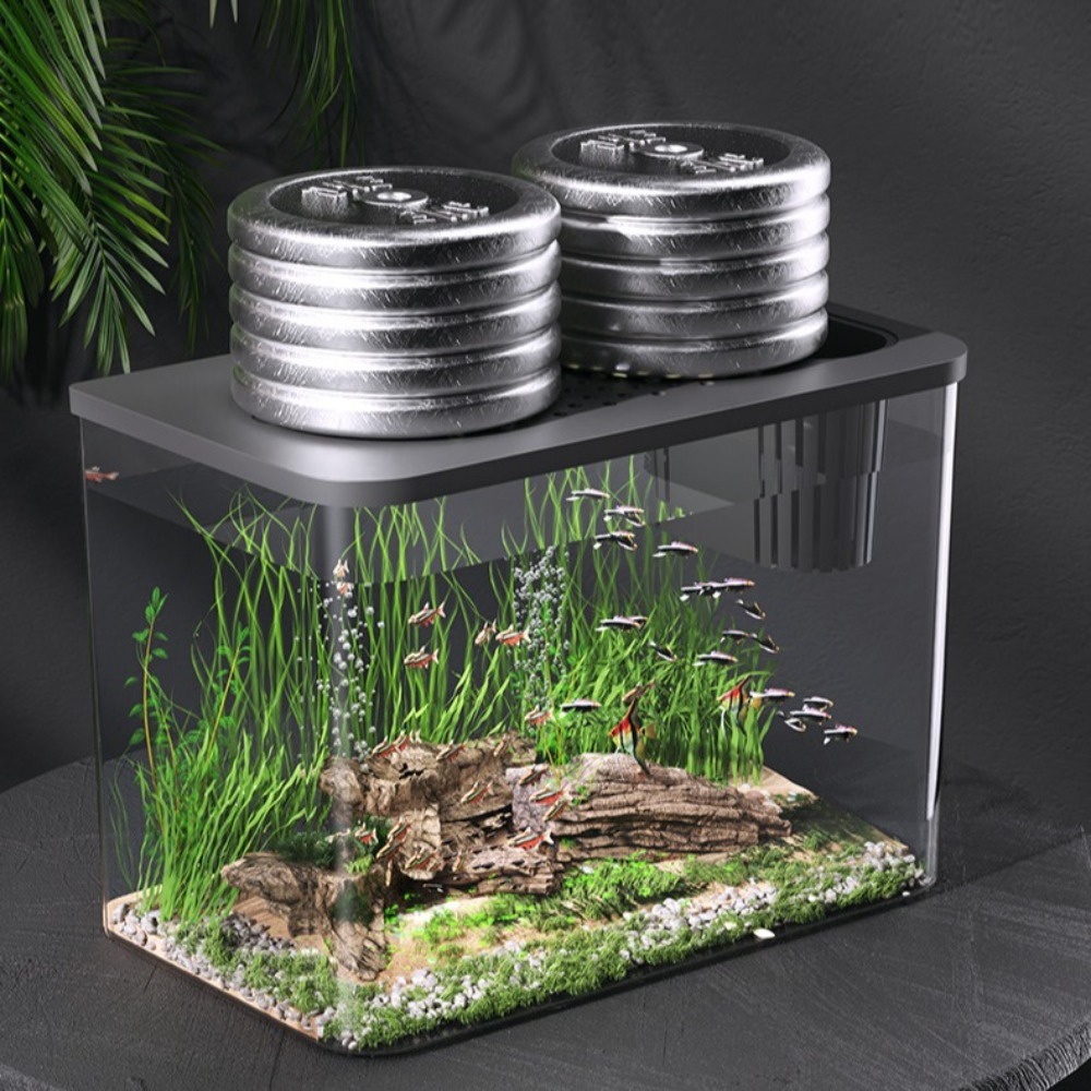 PET + ABS pecera nueva transparente con tapa acuario tanque hidropónico resistente a caídas tanque de tortuga hogar