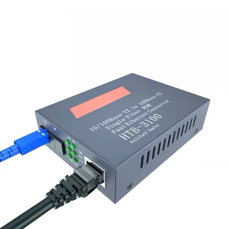 Htb -3100 fiber optisk single mode single fiber sc port 20km ekstern strømforsyning 10/100m