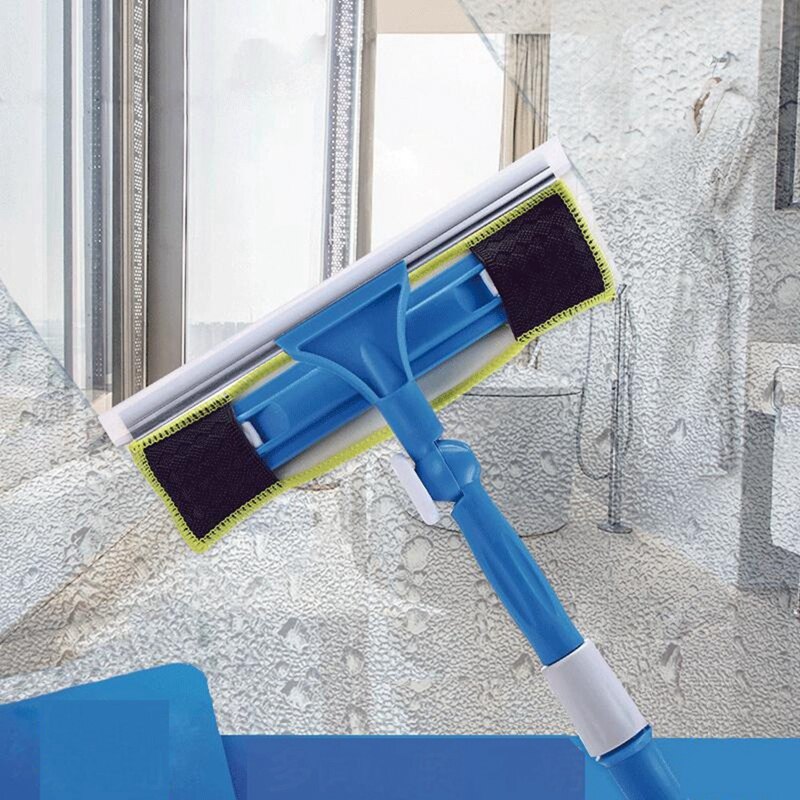 Long Pole Window Cleaner Telescopic Pole Floor Mop Brush Universal Glass Scraper Glass Scraper + Dusting Duster Box