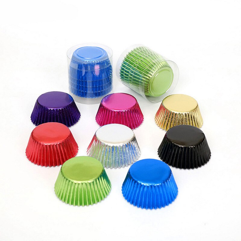 100 stuks 11cm ronde vormen folie metallic papier muffin cupcakevormpjes bakvorm bakvorm bakvorm bakvorm maker bakvormen bakplaat