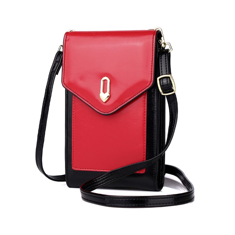 Vrouwen Messenger Bag Telefoon Portemonnees Mini Crossbody Tassen Pu Leer Olie Wax Leer Vrouwelijke Sholder tas