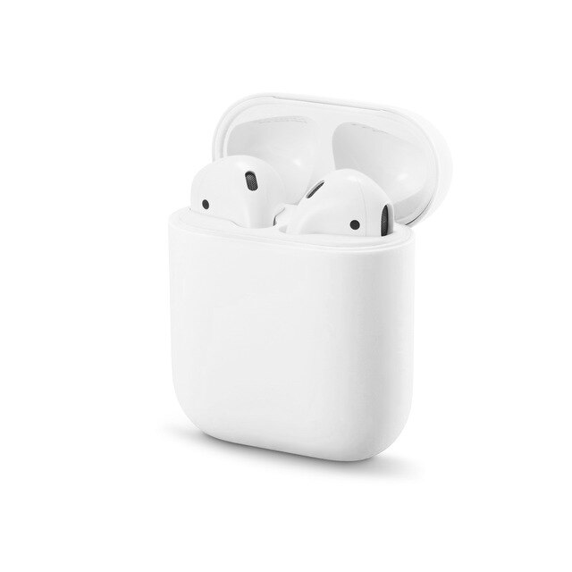 Molle Del Silicone Custodie Per Apple Airpods 1/2 di Protezione Senza Fili di Bluetooth del Trasduttore Auricolare Della Copertura Per Apple Air Baccelli Casella di Ricarica Borse: white