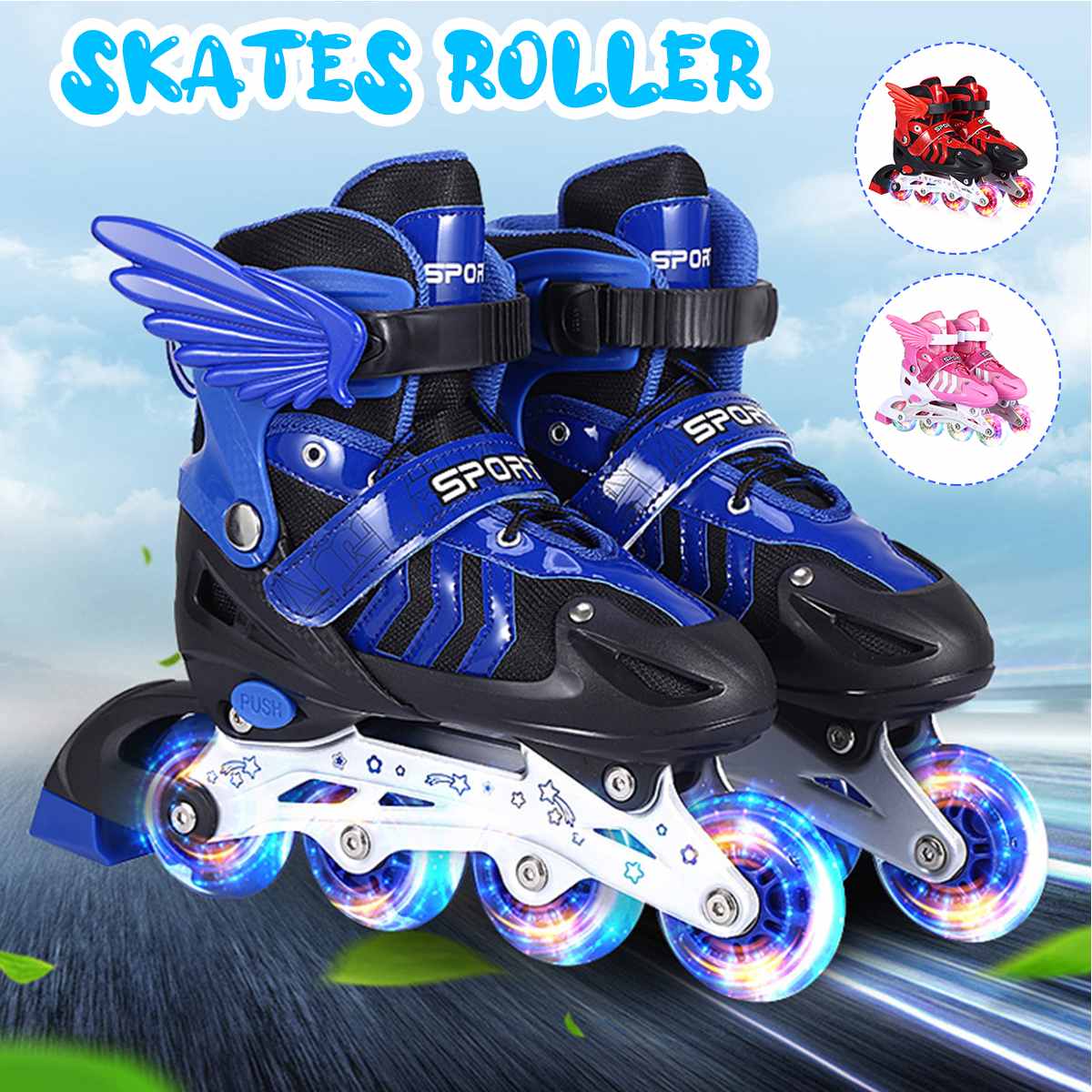 Full Flash Glowing Boys Girls Children Inline Skates Roller Skating S/M/L Christmas For Children Comfortable Breathable