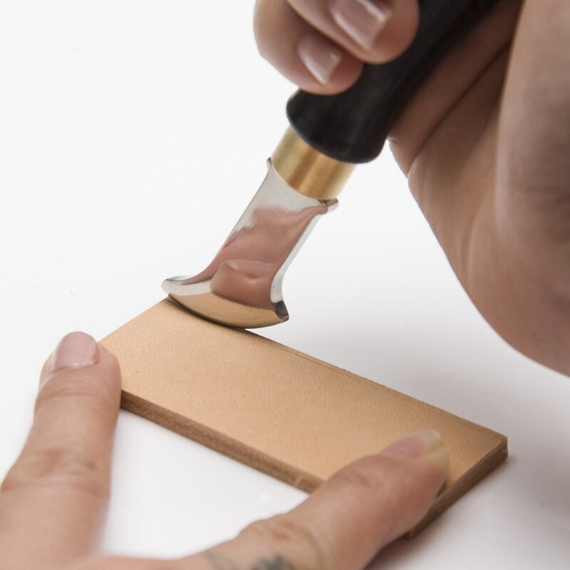 Leather Edge Creaser 2.5mm Leather Edge Creasing Tool Stainless Steel Edge Marking Leather Craft Black Wood Handle Tools