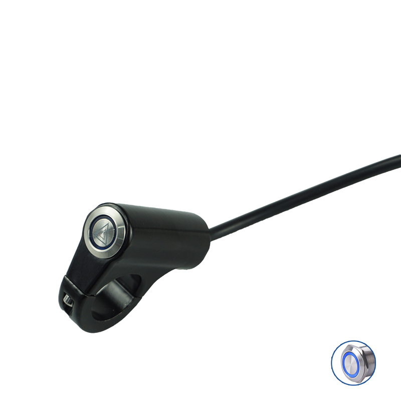 7/8 &quot; 22mm motorcykelstyr-kontakt havarilys tænd/sluk-knap dobbeltblink advarsel nødlygte signalblink med led