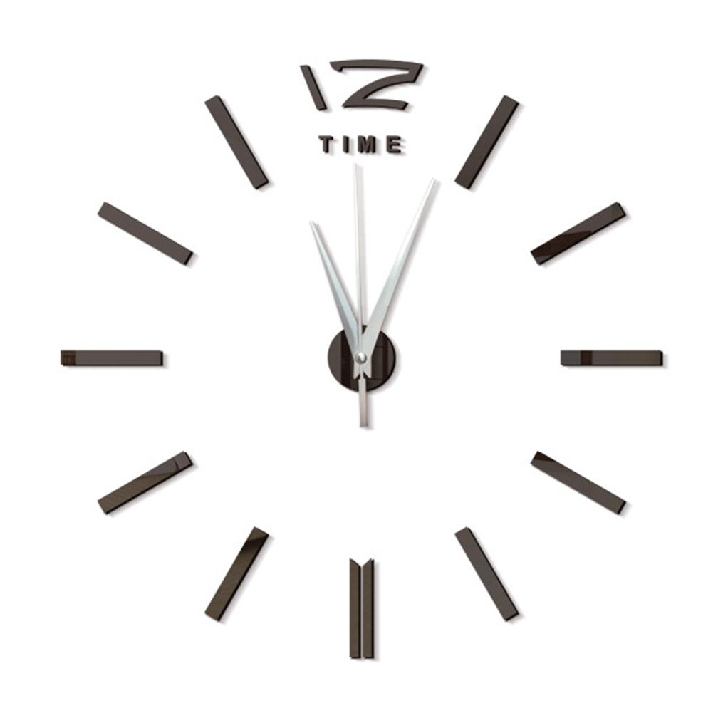Mini horloge murale 3D silencieuse, autocollant de Surface miroir, décoration de salon, maison, bureau, de noël
