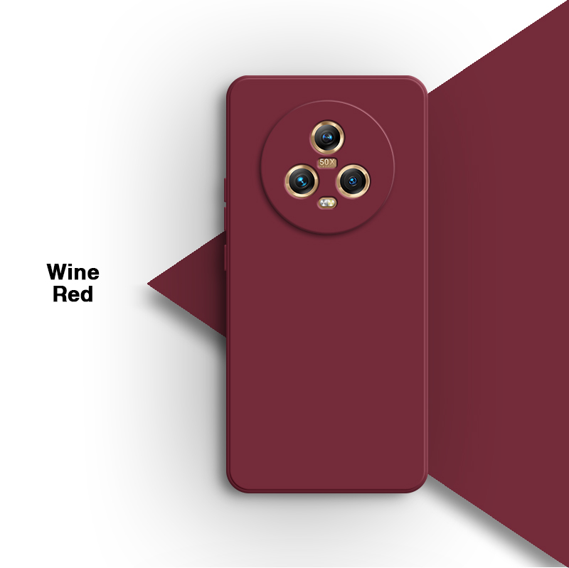 Funda de teléfono de silicona líquida para Honor Magic5 Magic 5 Pro Lite 5Pro 5Lite Ultimate 5G, protección de lente suave, cubierta trasera de: PP / Morado