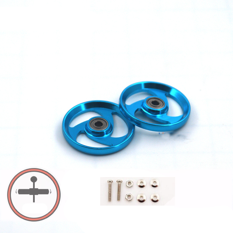 2pcs Aluminum Alloy 19mm Rollers Bearing Roller Arc Edge Guide Wheel Tamiya Mini 4WD 94996/95349/95348/15449 Self Made Parts