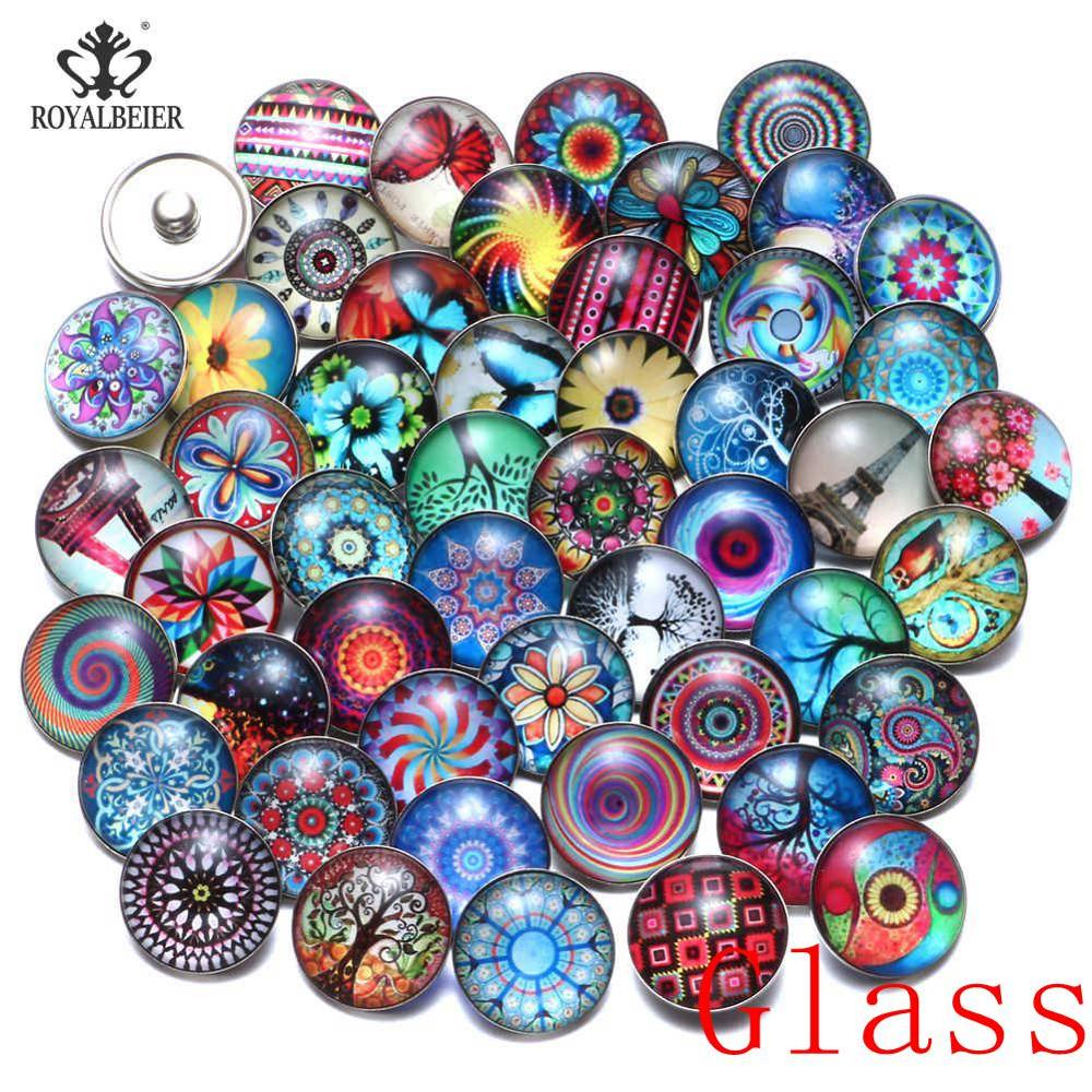 50pcs/lot Mixed metal 18mm snap button jewelry DIY Metal Rhinestone button snaps fit snap button bracelet Jewelry: HM095