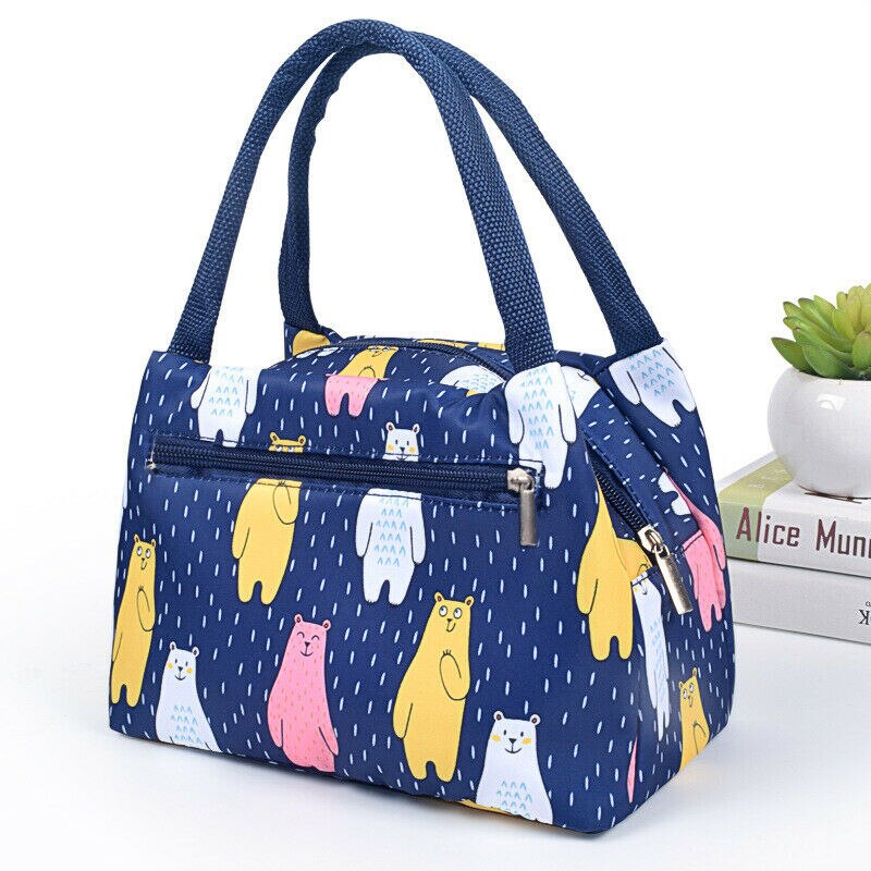 Venda quente portátil flamingo impressão térmica isolado saco de almoço crianças menina piquenique à prova dwaterproof água tote refrigerador lancheira saco: F