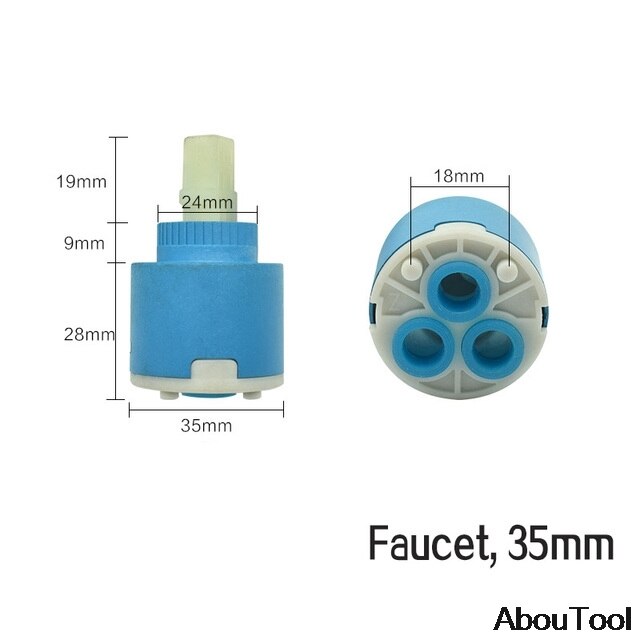 Badeværelse udskiftning armatur håndtag forkromet haner tilbehør til 35mm/40mm patron spole vandhane enkelt metal håndtag: 35mm ventilkerner