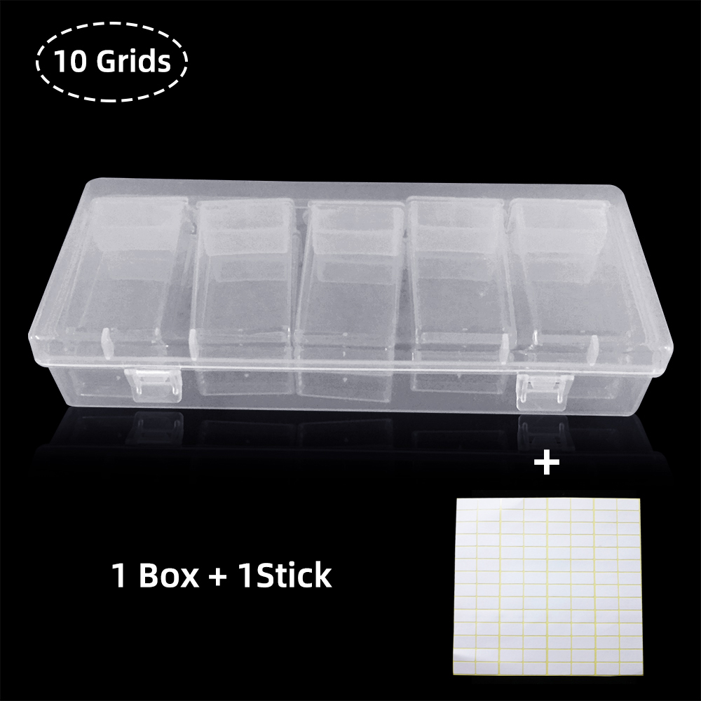 Diamond Embroidery Storage Box Muti-Grids Painting Accessory Beads Clear Case Carry Organizer Transparent Container Holder: 10 grids