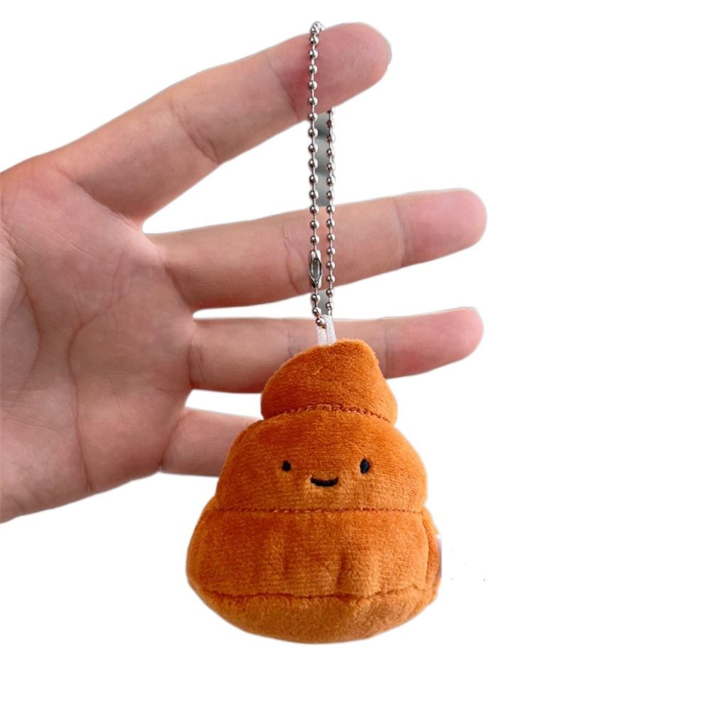 Car Accessories Poop Toilet Backpack Ornament PP Cotton Key Holder Fridge Magnet Sticker Mini Funny Keychain Hanging Doll Model: WHITE