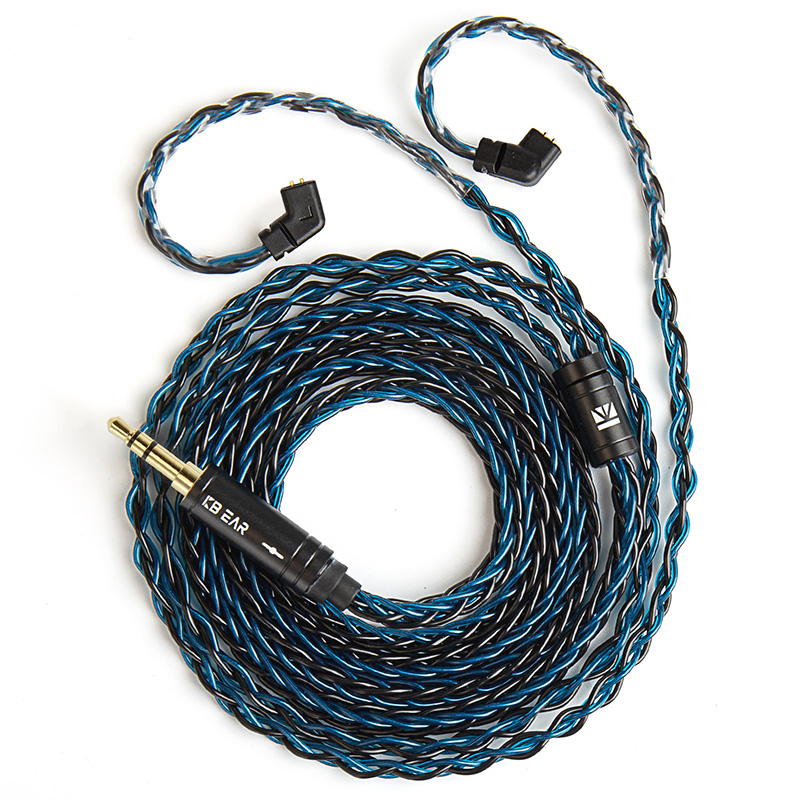 KBEAR ST12 8-core HiFi Oortelefoon 4N OFC verzilverd Verbeterde Kabel 3.5/4.4mm MMCX/0.78mm 2Pin voor Lark Rosefinch KS1: Oranje