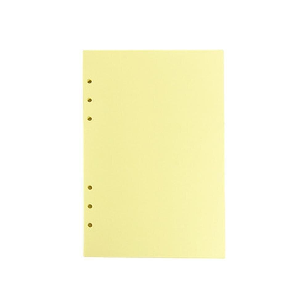 40 Sheets A5 Colorful Filler Papers Page Grid line Inside Pages Planner Filler Papers Loose-Leaf Notebook Accessories 6holes: Yellow Blank