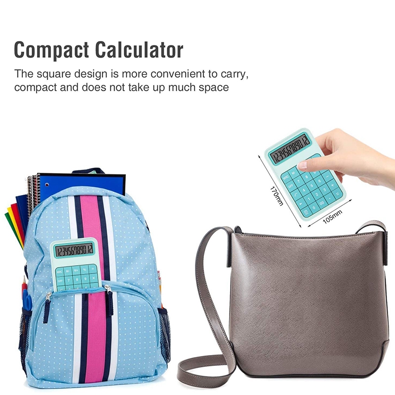 Large Button Calculator 12 Digit LCD Office Calculator with Large Display for School Office Home Counter - Turquoise