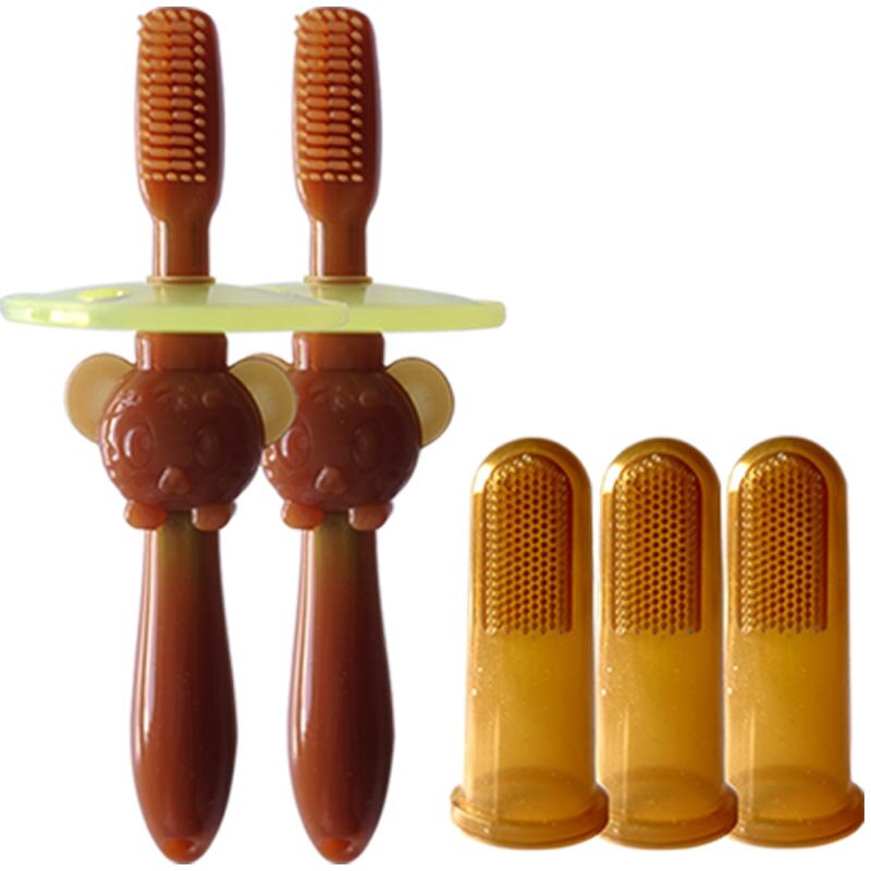 Bebê escova de dentes nano prata antibacteriano bebê criança macio cabelo dedo manga escova bm88
