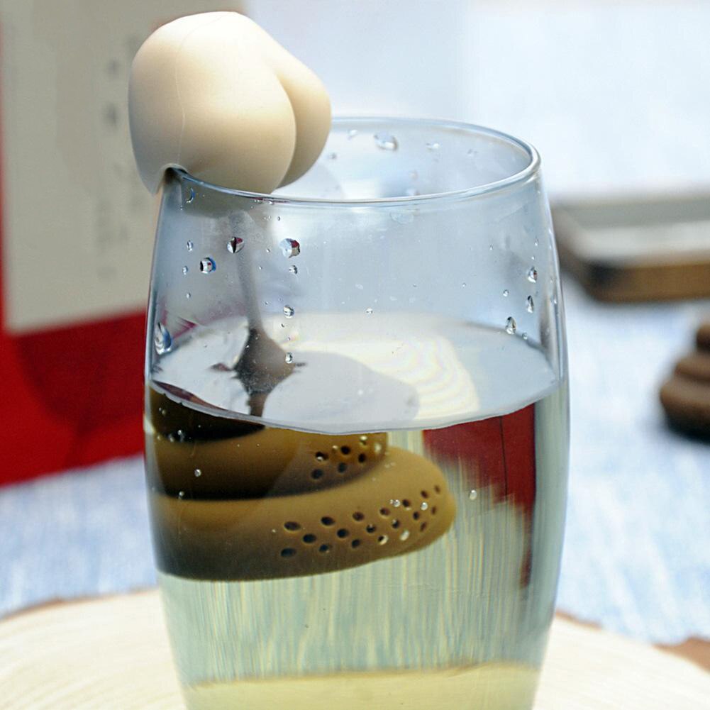 Poo turd form silikon te sil filter infuser spøk triks rekvisitter drikke verktøy