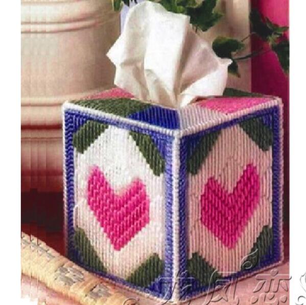 12x12x14cm Caring carton storage tissue box embroidery kit DIY handmade craft set Crocheting knitting needlework supplies: Default Title