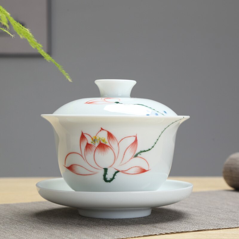 TANGPIN große kapazität keramik Terrine gaiwan teetasse handgemalte cha schüssel chinesische kung fu Tee-setzt 280 ml