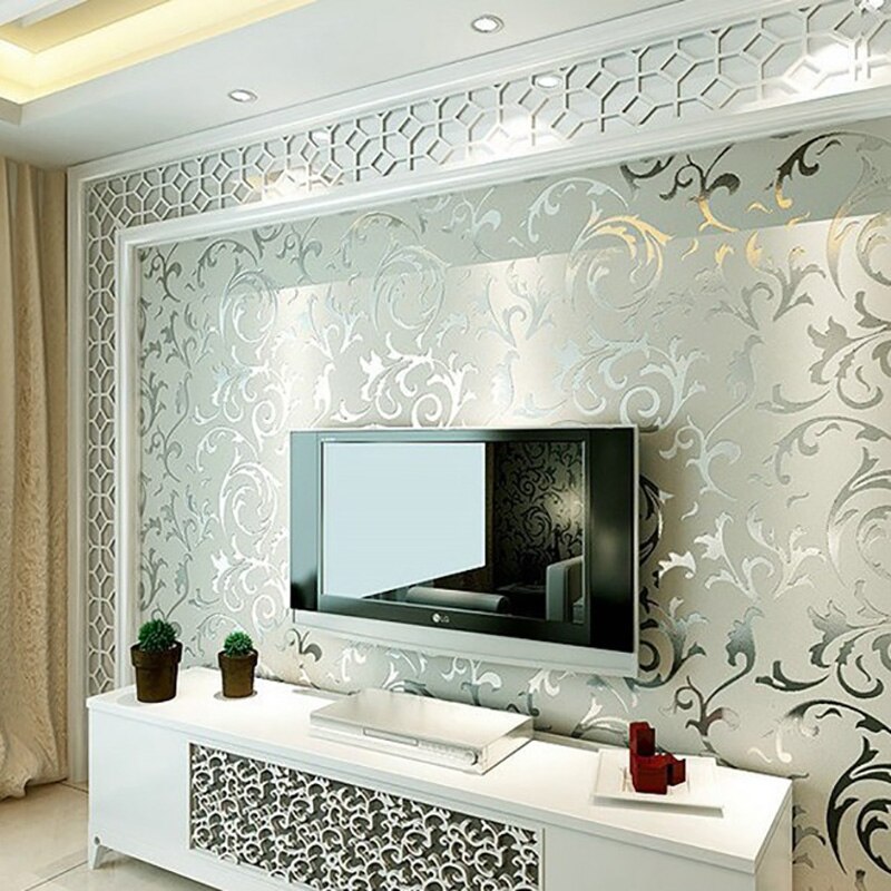 3D Victorian Damask Embossed Wallpaper Roll Home Decor Living Room Bedroom Wall Coverings Floral Luxury Wall Paper