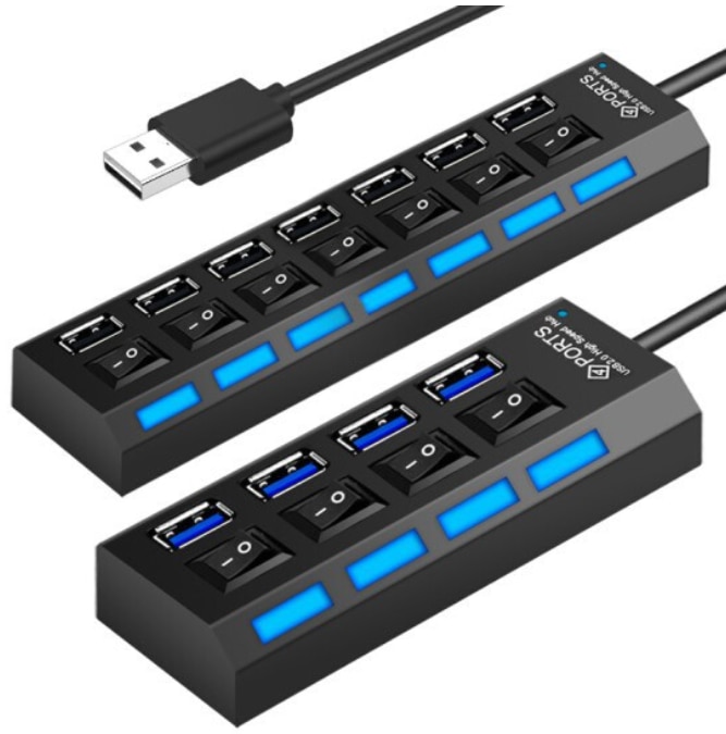 4 /7 Poorten Usb 2.0 Usb 3.0 Externe Uitbreiding Hub Met Schakelaar Met Onafhankelijke Schakelaar