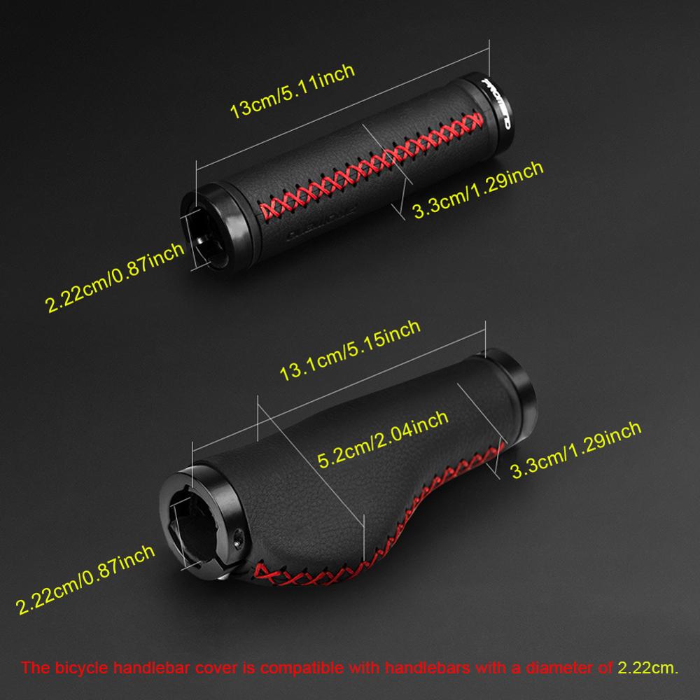 Bike Handlebar Ergonomic Fiber leather Mountain Bike Grips Non-slip Aluminum Lock for Bicycles Parts Accessories