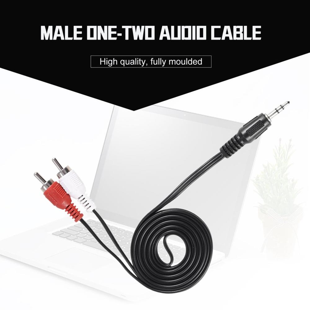 1/8 Inch 3.5mm Plug Jack to 2 RCA Male Stereo Audio Earphone Headphone Headset Y Splitter Adaptor Cable