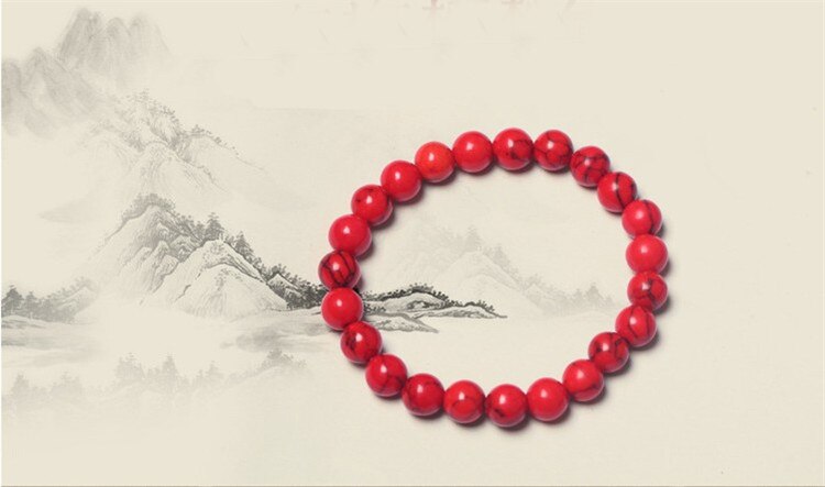 BEAUCHA couleur rouge élastique cordon Bracelets gemme pierre naturelle Stretch femmes Bracelet Pulserase bijoux charme extensible 6-8-10-12mm