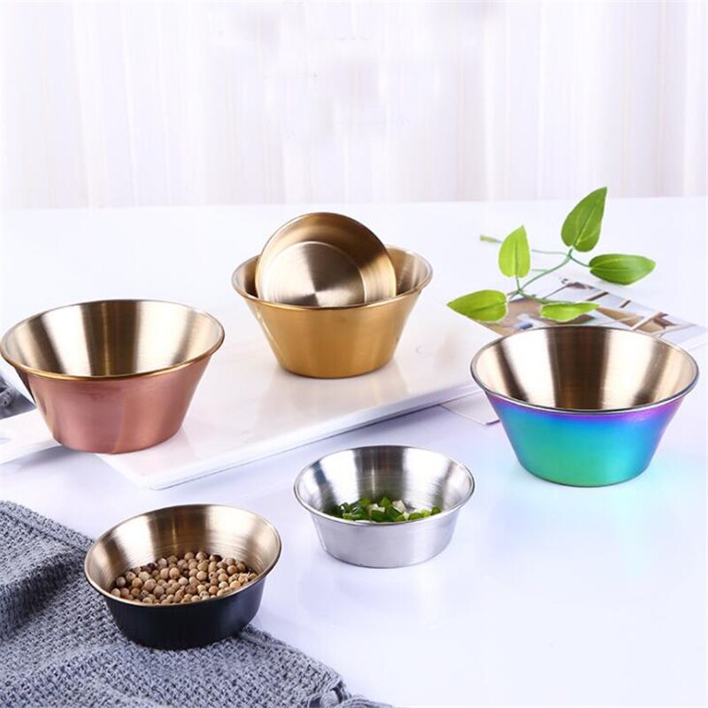 Stainless Steel Small Dish Food Snack Sauce Seasoning Dish Seasoning Steel Cone Plate Sauce Dish