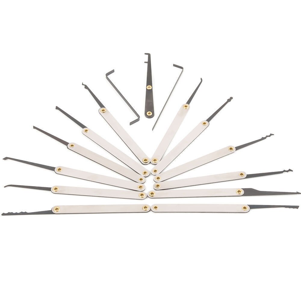 15PCS Practice Lock Pick Set Transparent Visible Copper Padlock Locksmith Supplies For Training Skill Hand Tools Hardware