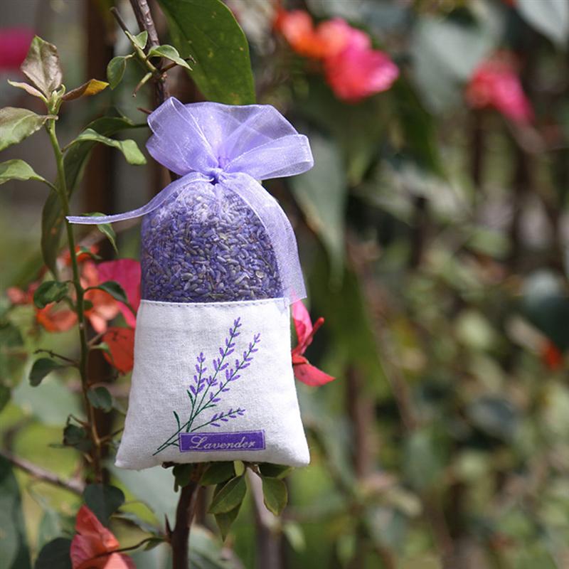 30 stk tomme pose poser blomstertryk bærbar letvægts lavendel duft pose til frø tørre blomster opbevaring: Lavendel