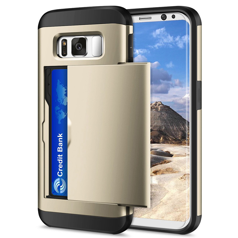 For Samsung Galaxy S8 S8 Plus S8+ Samsung S 8 S8plus Case Cover Protective Credit Card Holder ID Slot Coque Cover Funda Capa: for Galaxy S8 Plus / Gold