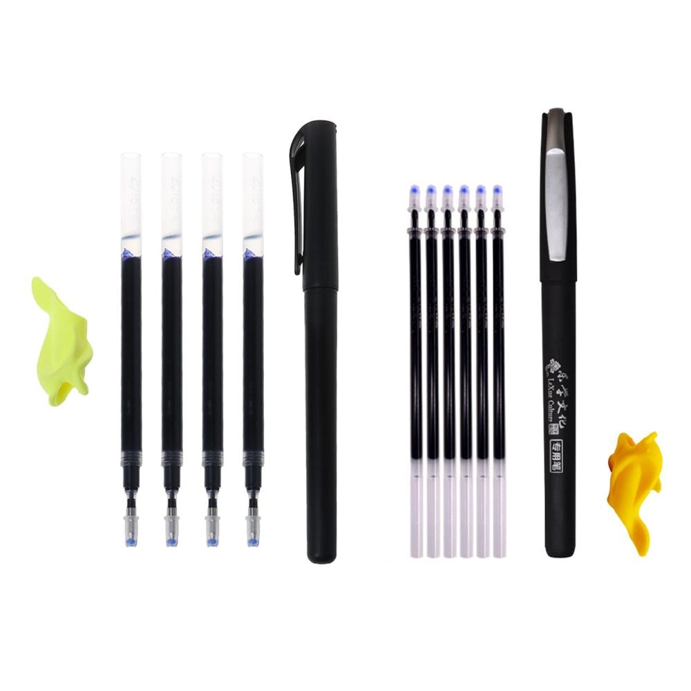 Auto Disappear Magic Ball Point Pen Disappearing Ink Refills Pen Gripper Set Save Paper Office School Supplies
