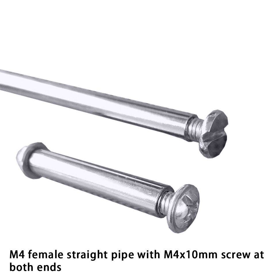 5Pcs M4 Binnendraad Aansluiten Pijp Binnendraad Rechte Pijp Dia 4.8Mm Chrome Hollow Binnendraad Buis Met m4x10mm Schroef