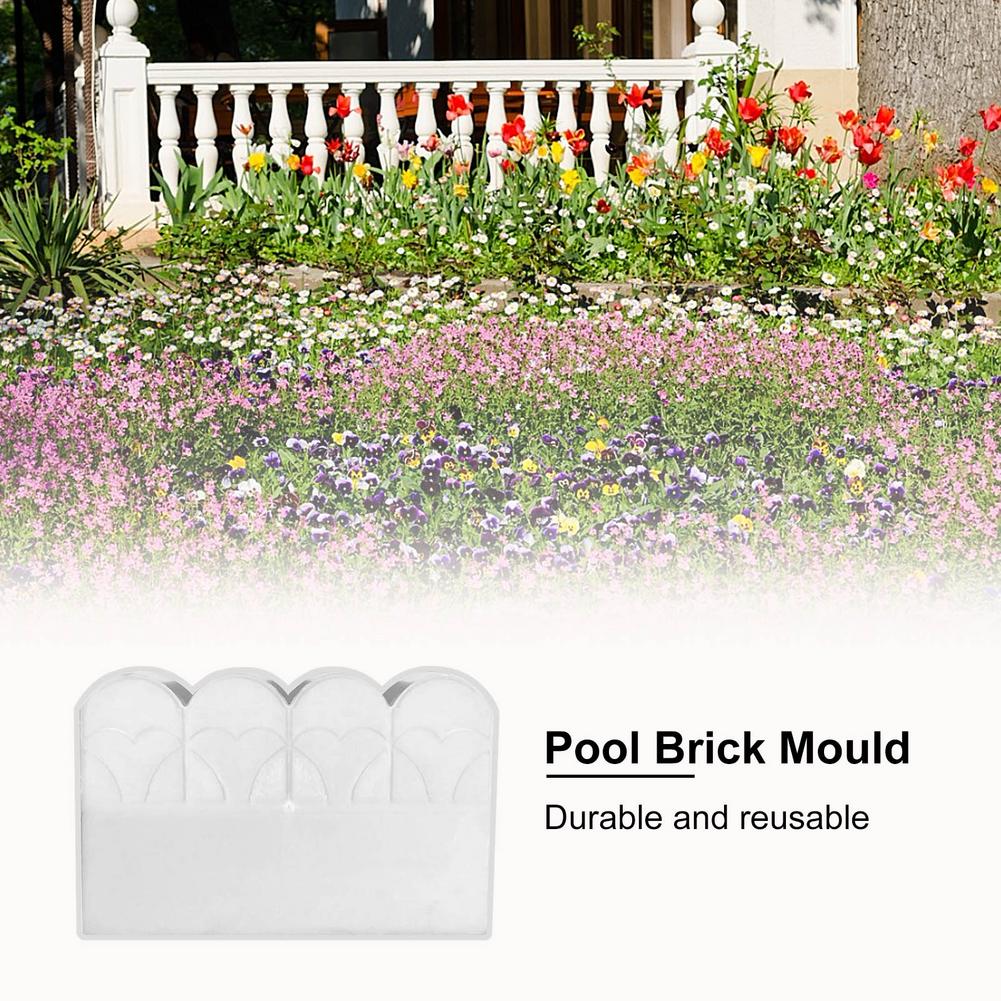 Garden Fence Concrete Stone Road Flower Bed DIY Decor Pave Making Plastic Reusable Cement Brick Mold Balcony Garden