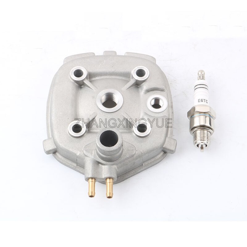 40mm/47mm 2 takt Cilinder Hoofd + E6TC bougies voor Minarelli Beta Ark 50 LC Eikon 50 50cc/70cc: 47mm 70cc