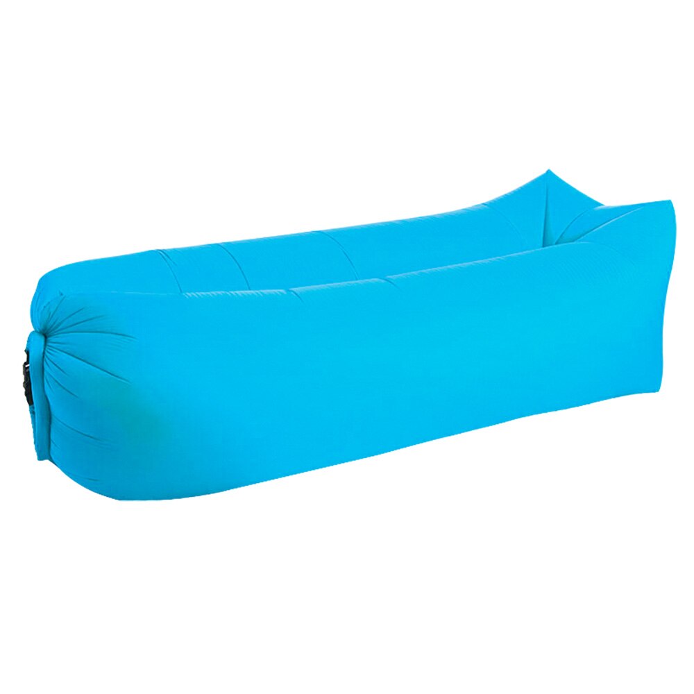 Hurtig oppustelig doven sovetaske laybag camping air sofa sovepose bærbar doven taske strand lounge seng stol nylon sovesofa: Skyblue firkant