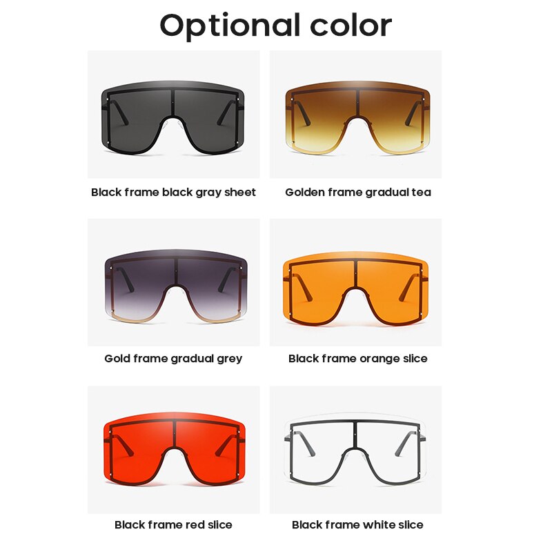 Gafas de sol de gran escala a prueba de viento, marco de Metal ultraligero, de una pieza, para conducción al aire libre, protector solar, adelgazantes, marco de Simple