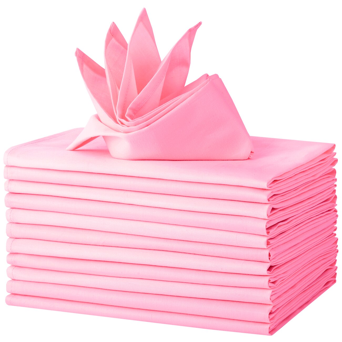 12 Stuks Servetten Katoenen Servetten Doek Bruiloft Servet Diner Servet Voor Bruiloft Party 46X46 Cm: Pink