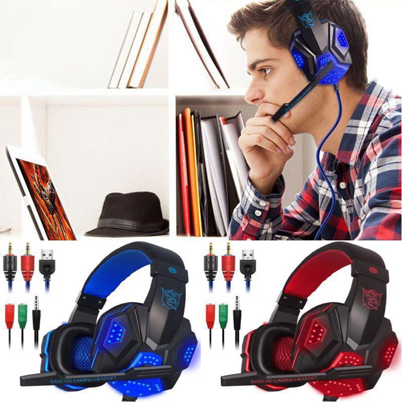 2.2M PC780 Gaming Headsets Big Headphones with Light Mic Stereo Earphones Deep Bass for PC Computer Gamer Laptop PS4